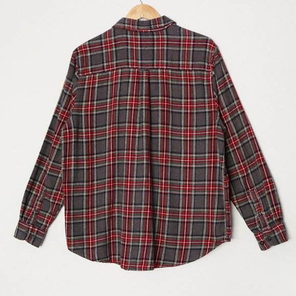 Woolrich Men's Ultimate Flannel Premium Brushed Cotton Shirt XL Red Gray Plaid - Picture 6 of 16